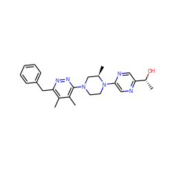 Cc1c(Cc2ccccc2)nnc(N2CCN(c3cnc([C@@H](C)O)cn3)[C@H](C)C2)c1C ZINC000167587389