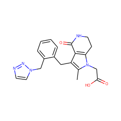 Cc1c(Cc2ccccc2Cn2ccnn2)c2c(n1CC(=O)O)CCNC2=O ZINC000299821651