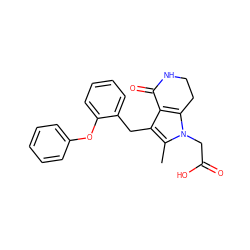 Cc1c(Cc2ccccc2Oc2ccccc2)c2c(n1CC(=O)O)CCNC2=O ZINC000205462979