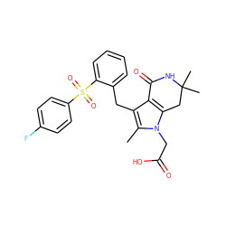 Cc1c(Cc2ccccc2S(=O)(=O)c2ccc(F)cc2)c2c(n1CC(=O)O)CC(C)(C)NC2=O ZINC000205442977