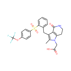 Cc1c(Cc2ccccc2S(=O)(=O)c2ccc(OC(F)(F)F)cc2)c2c(n1CC(=O)O)CCNC2=O ZINC000205457384