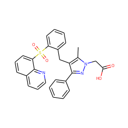 Cc1c(Cc2ccccc2S(=O)(=O)c2cccc3cccnc23)c(-c2ccccc2)nn1CC(=O)O ZINC000103224710