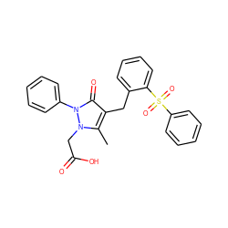 Cc1c(Cc2ccccc2S(=O)(=O)c2ccccc2)c(=O)n(-c2ccccc2)n1CC(=O)O ZINC000653730517