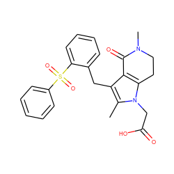 Cc1c(Cc2ccccc2S(=O)(=O)c2ccccc2)c2c(n1CC(=O)O)CCN(C)C2=O ZINC000205452664