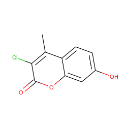 Cc1c(Cl)c(=O)oc2cc(O)ccc12 ZINC000000057914