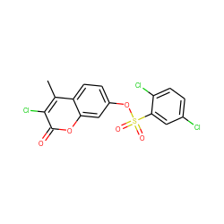 Cc1c(Cl)c(=O)oc2cc(OS(=O)(=O)c3cc(Cl)ccc3Cl)ccc12 ZINC001772636919