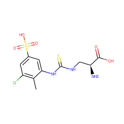 Cc1c(Cl)cc(S(=O)(=O)O)cc1NC(=S)NC[C@H](N)C(=O)O ZINC000149294595