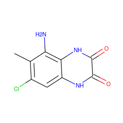 Cc1c(Cl)cc2[nH]c(=O)c(=O)[nH]c2c1N ZINC000013761204