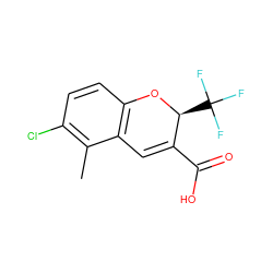 Cc1c(Cl)ccc2c1C=C(C(=O)O)[C@H](C(F)(F)F)O2 ZINC000038304206