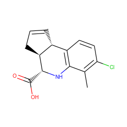 Cc1c(Cl)ccc2c1N[C@H](C(=O)O)[C@H]1CC=C[C@H]21 ZINC000002571733