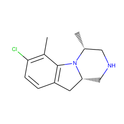 Cc1c(Cl)ccc2c1N1[C@H](CNC[C@H]1C)C2 ZINC000011686487