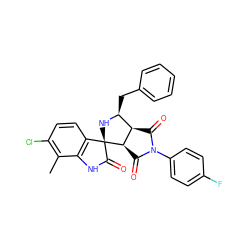 Cc1c(Cl)ccc2c1NC(=O)[C@]21N[C@@H](Cc2ccccc2)[C@H]2C(=O)N(c3ccc(F)cc3)C(=O)[C@H]21 ZINC000016012701