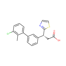 Cc1c(Cl)cccc1-c1cccc([C@@H](CC(=O)O)c2nccs2)c1 ZINC000221096100