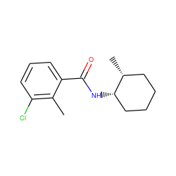 Cc1c(Cl)cccc1C(=O)N[C@H]1CCCC[C@H]1C ZINC000114424470