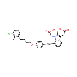 Cc1c(Cl)cccc1CCCCOc1ccc(C#Cc2cccc3c(CC(=O)O)c(C)n(CC(=O)O)c23)cc1 ZINC000473248356