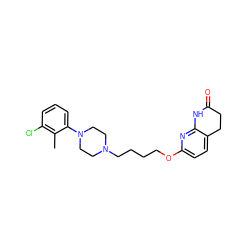 Cc1c(Cl)cccc1N1CCN(CCCCOc2ccc3c(n2)NC(=O)CC3)CC1 ZINC000071317974