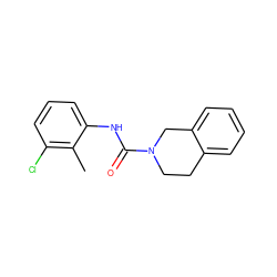 Cc1c(Cl)cccc1NC(=O)N1CCc2ccccc2C1 ZINC000008278497