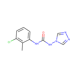 Cc1c(Cl)cccc1NC(=O)Nn1cnnc1 ZINC000015952148