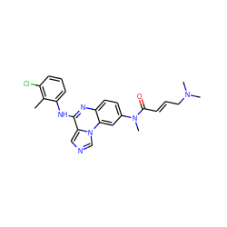 Cc1c(Cl)cccc1Nc1nc2ccc(N(C)C(=O)/C=C/CN(C)C)cc2n2cncc12 ZINC000073168228