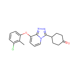 Cc1c(Cl)cccc1Oc1cccn2c(C3CCC(=O)CC3)nnc12 ZINC000072109647