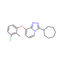 Cc1c(Cl)cccc1Oc1cccn2c(C3CCCCCC3)nnc12 ZINC000034808872