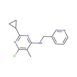 Cc1c(Cl)nc(C2CC2)nc1NCc1cccnc1 ZINC000132601131