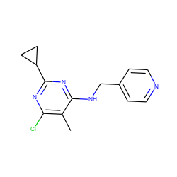 Cc1c(Cl)nc(C2CC2)nc1NCc1ccncc1 ZINC000132600490