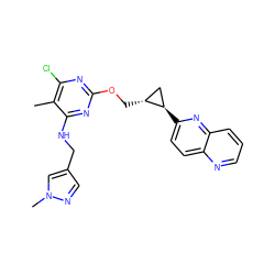 Cc1c(Cl)nc(OC[C@@H]2C[C@H]2c2ccc3ncccc3n2)nc1NCc1cnn(C)c1 ZINC000169703979