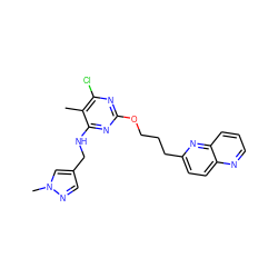 Cc1c(Cl)nc(OCCCc2ccc3ncccc3n2)nc1NCc1cnn(C)c1 ZINC000114803993