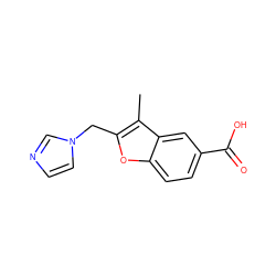 Cc1c(Cn2ccnc2)oc2ccc(C(=O)O)cc12 ZINC000029391513