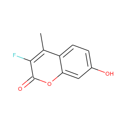 Cc1c(F)c(=O)oc2cc(O)ccc12 ZINC000026476322