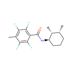 Cc1c(F)c(F)c(C(=O)N[C@@H]2CCC[C@@H](C)[C@H]2C)c(F)c1F ZINC000114426647