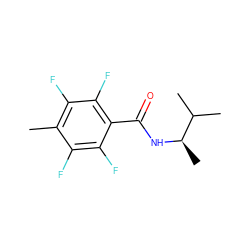 Cc1c(F)c(F)c(C(=O)N[C@H](C)C(C)C)c(F)c1F ZINC000114424595