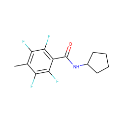 Cc1c(F)c(F)c(C(=O)NC2CCCC2)c(F)c1F ZINC000114428008