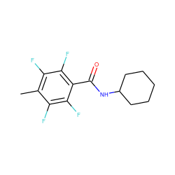 Cc1c(F)c(F)c(C(=O)NC2CCCCC2)c(F)c1F ZINC000114428358