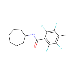 Cc1c(F)c(F)c(C(=O)NC2CCCCCC2)c(F)c1F ZINC000114427048