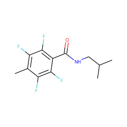 Cc1c(F)c(F)c(C(=O)NCC(C)C)c(F)c1F ZINC000114430722