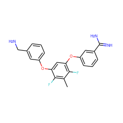 Cc1c(F)c(Oc2cccc(CN)c2)cc(Oc2cccc(C(=N)N)c2)c1F ZINC000027306427