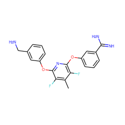 Cc1c(F)c(Oc2cccc(CN)c2)nc(Oc2cccc(C(=N)N)c2)c1F ZINC000008299783