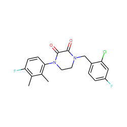 Cc1c(F)ccc(N2CCN(Cc3ccc(F)cc3Cl)C(=O)C2=O)c1C ZINC000095565241