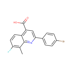 Cc1c(F)ccc2c(C(=O)O)cc(-c3ccc(Br)cc3)nc12 ZINC000027619176