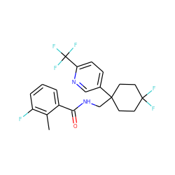 Cc1c(F)cccc1C(=O)NCC1(c2ccc(C(F)(F)F)nc2)CCC(F)(F)CC1 ZINC000217362812