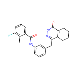 Cc1c(F)cccc1C(=O)Nc1cccc(Cc2n[nH]c(=O)c3c2CCCC3)c1 ZINC000168549438