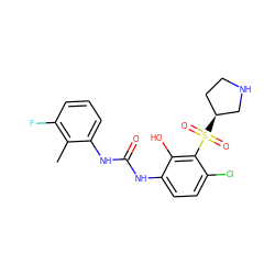 Cc1c(F)cccc1NC(=O)Nc1ccc(Cl)c(S(=O)(=O)[C@H]2CCNC2)c1O ZINC000115473920