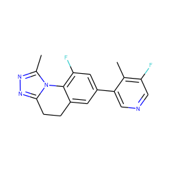 Cc1c(F)cncc1-c1cc(F)c2c(c1)CCc1nnc(C)n1-2 ZINC000205065541