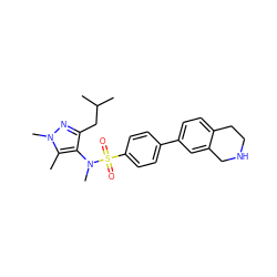 Cc1c(N(C)S(=O)(=O)c2ccc(-c3ccc4c(c3)CNCC4)cc2)c(CC(C)C)nn1C ZINC000150009780