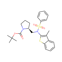 Cc1c(N(C[C@@H]2CCCN2C(=O)OC(C)(C)C)S(=O)(=O)c2ccccc2)sc2ccccc12 ZINC000115232085