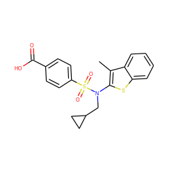 Cc1c(N(CC2CC2)S(=O)(=O)c2ccc(C(=O)O)cc2)sc2ccccc12 ZINC000115234187