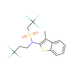 Cc1c(N(CCC(F)(F)F)S(=O)(=O)CC(F)(F)F)sc2ccccc12 ZINC000115231572