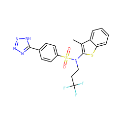 Cc1c(N(CCC(F)(F)F)S(=O)(=O)c2ccc(-c3nnn[nH]3)cc2)sc2ccccc12 ZINC000115232699